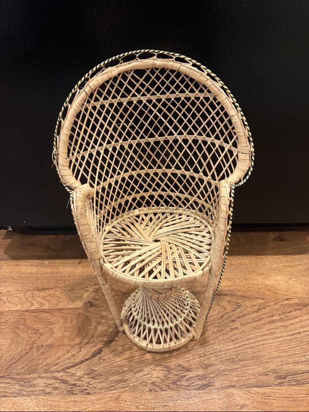 Woven Rattan Peacock Mini Chair in Natural